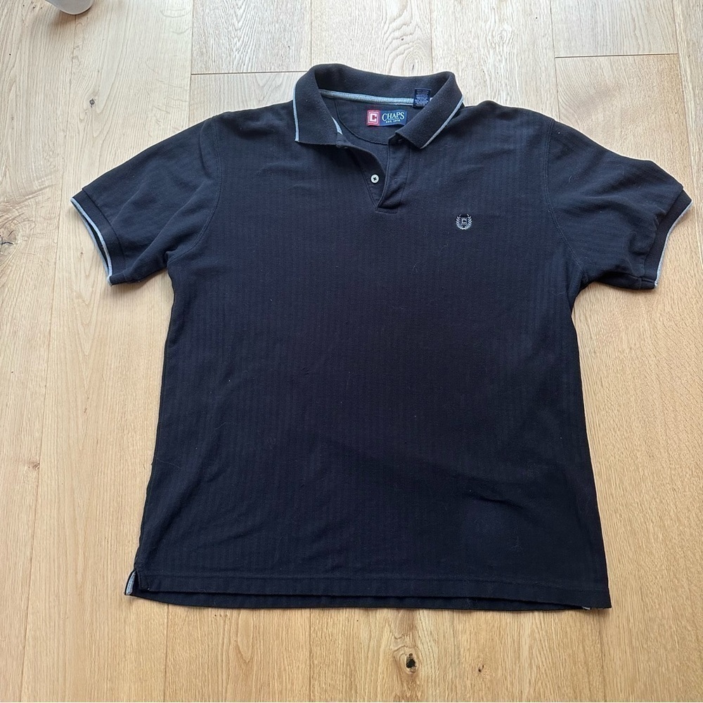 CHAPS BLACK SHIRT SLEEVE POLO - XL - Picture 7 of 14